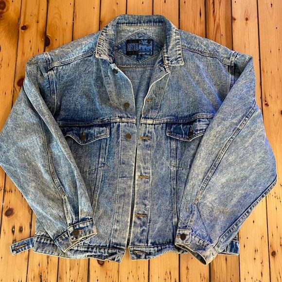 Vintage 1990s Acid Wash Denim Jean Jacket XL - Picture 4 of 5